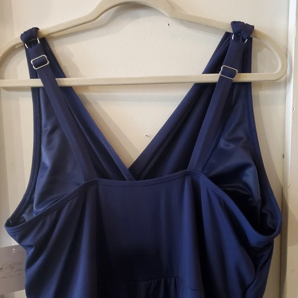 Lands' End Navy Blue One-Piece Swimsuit